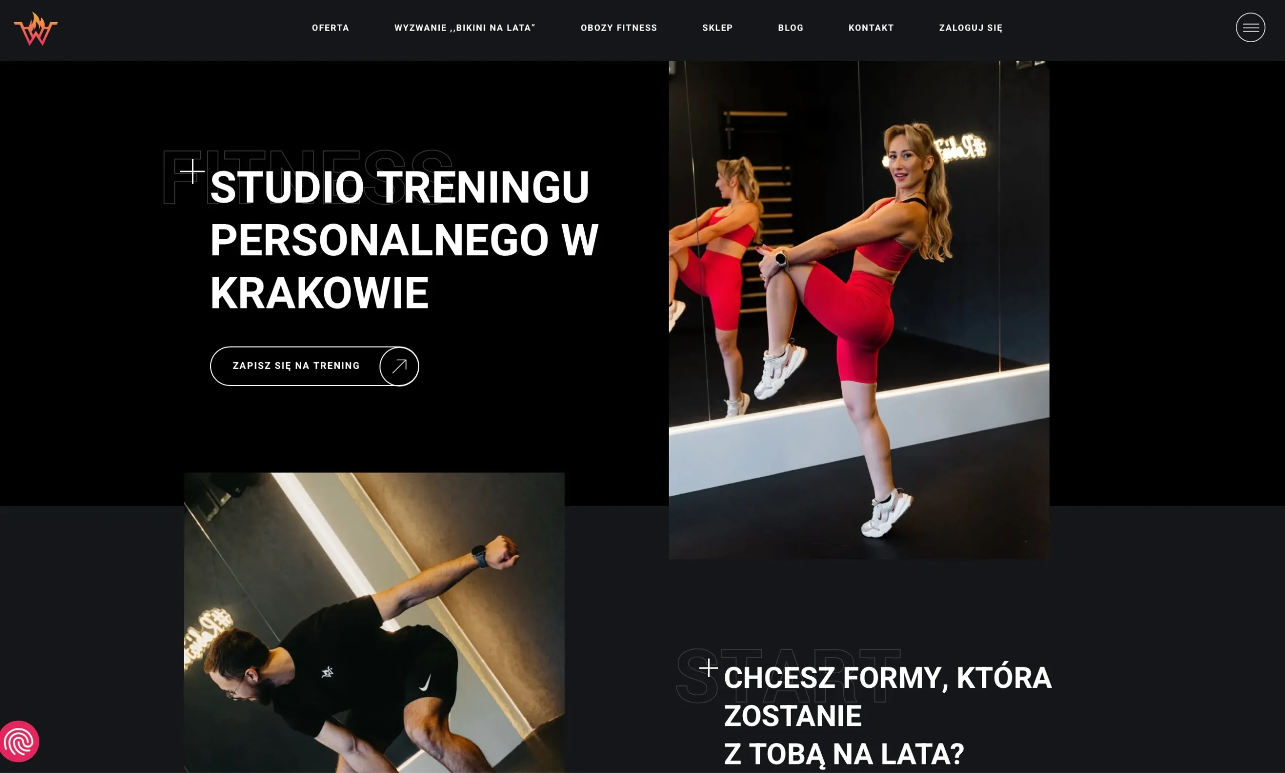 Strona studia treningu personalnego Forma na Lata